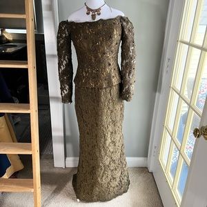Jovani gown- olive green, sequins, mother of the bride, formal occasion. Size 8